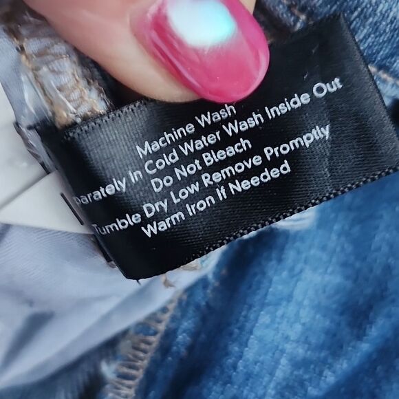 Boston Proper Embellished Light Blue Wash Denim Jean Shorts, 2 - Picture 5 of 6